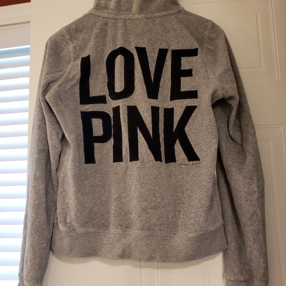 PINK Victoria Secret Zip-Up Hoodie Sweatshirt, size M - Picture 3 of 5